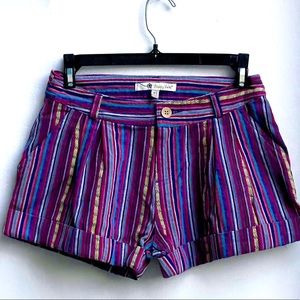 Urban outfitters shrinking violet purple striped multicolor shorts